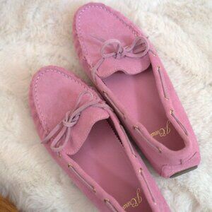 J.Crew Driving Moccasin Loafer Flats Peony Pink Suede